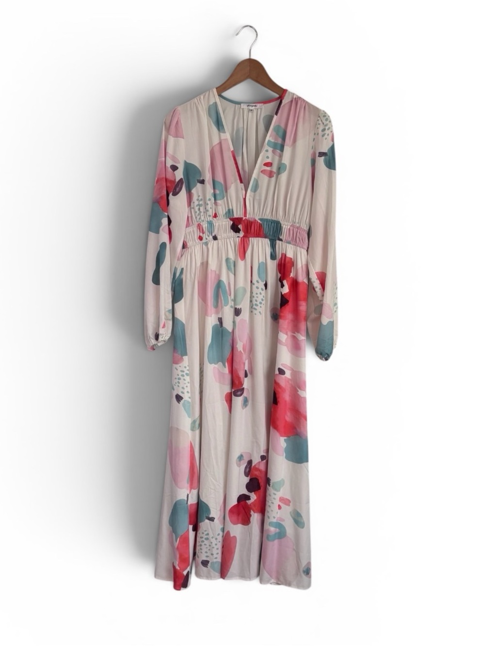 Colorful abstract floral print boho indie dress Size M